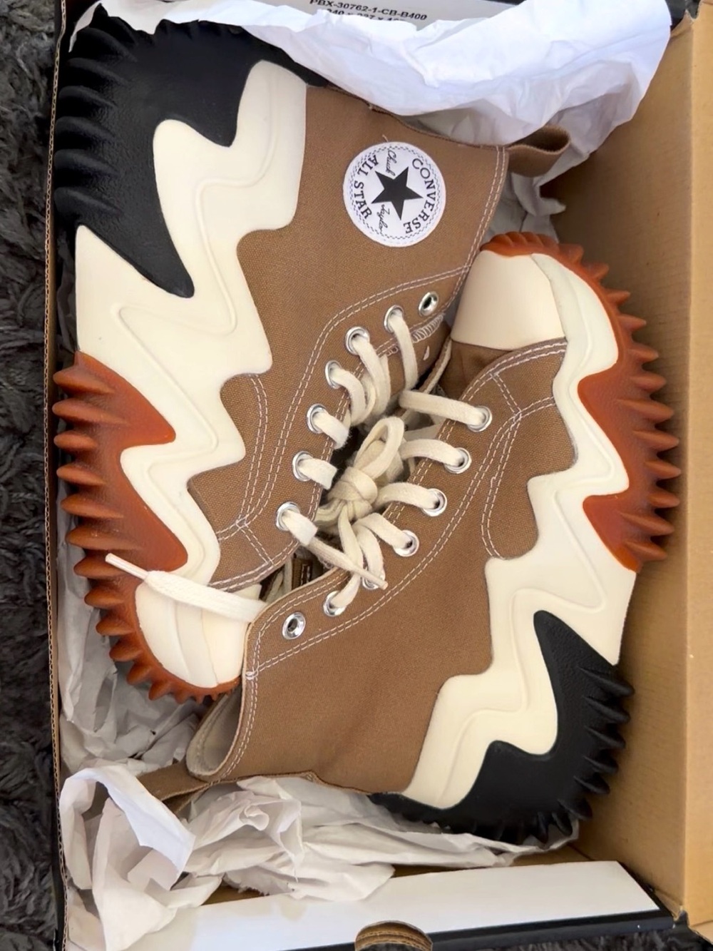 Converse Run Star Motion High Top Sneakers - Brown/Cream